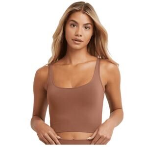 Brand New Maidenform Women's Large Cocoa Brown Seamless Smoothing Cropped Cami